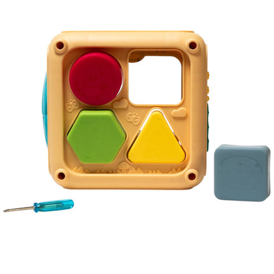 Fidtoy Multifunction Ball and Gear Baby Activity Toy Music Busy Cube for Early Sensory Play
