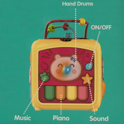 Fidtoy Multifunction Ball and Gear Baby Activity Toy Music Busy Cube for Early Sensory Play