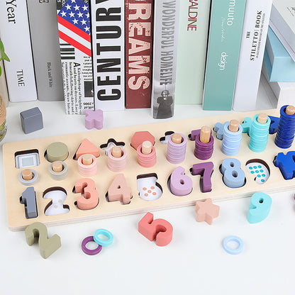 Montessori Puzzle With Numbers and Shapes