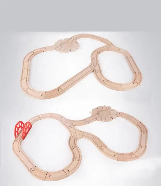 108 Pc Wooden Train Track Set