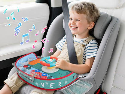 Kids Steering Wheel Toy with Lights and Music Interactive Driving Simulation Playset for Toddlers, Travel Entertainment with Horn and Gear Shift Fun Gift for Boys Girls