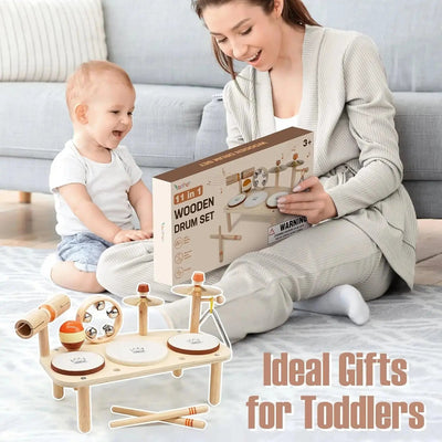 Rhythm Station – Table Musicale et Set de Tambours en Bois 11-en-1
