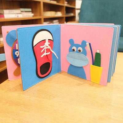 Fidtoy Livre d'activités Montessori pour tout-petits | Jouet sensoriel calme avec 12 activités