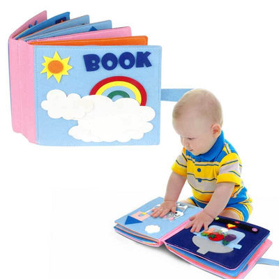 Fidtoy Livre d'activités Montessori pour tout-petits | Jouet sensoriel calme avec 12 activités