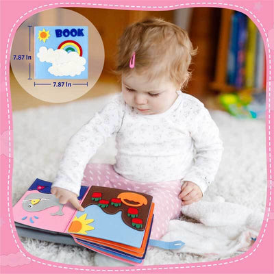 Fidtoy Livre d'activités Montessori pour tout-petits | Jouet sensoriel calme avec 12 activités