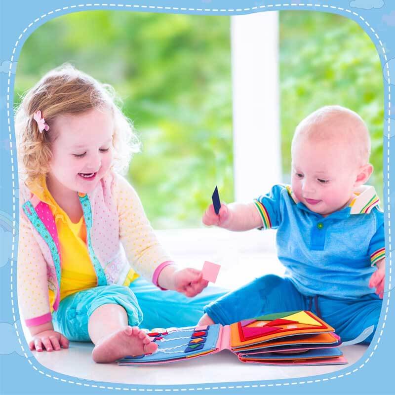 Fidtoy Livre d'activités Montessori pour tout-petits | Jouet sensoriel calme avec 12 activités