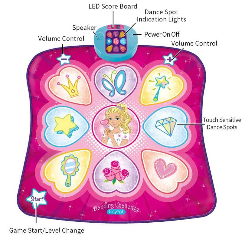 Fidtoy Tapete de Baile Interactivo con Música LED para Niños de 3 a 10 Años – Alfombra de Ejercicio