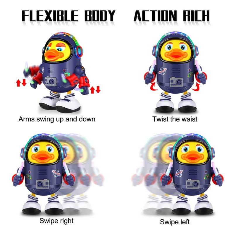 Fidtoy Space Duck Musical Toy for Toddlers | Interactive LED & Music Sensory Learning