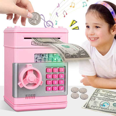 Fidtoy Cute Piggy Bank for Girls | Educational Mini ATM Toy for Kids to Learn Saving at Home