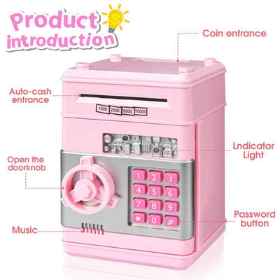 Fidtoy Cute Piggy Bank for Girls | Educational Mini ATM Toy for Kids to Learn Saving at Home