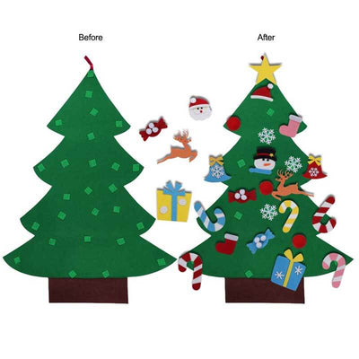 Fidtoy Kit de bricolage sapin de Noël en feutre avec 30 ornements – Activité de vacances Montessori pour tout-petits