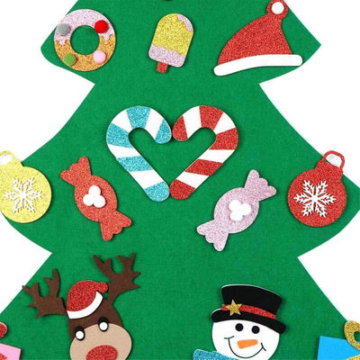 Fidtoy Kit de bricolage sapin de Noël en feutre avec 30 ornements – Activité de vacances Montessori pour tout-petits
