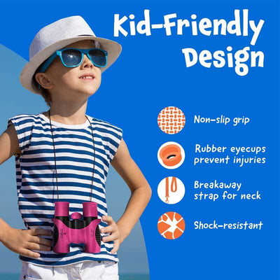 Fidtoy Kids Binoculars 8×21 | Small Outdoor Exploration Toy for Ages 3–12