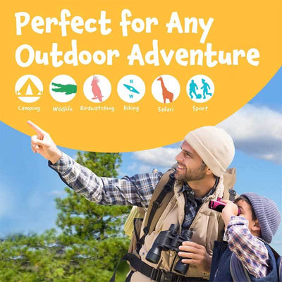 Fidtoy Kids Binoculars 8×21 | Small Outdoor Exploration Toy for Ages 3–12