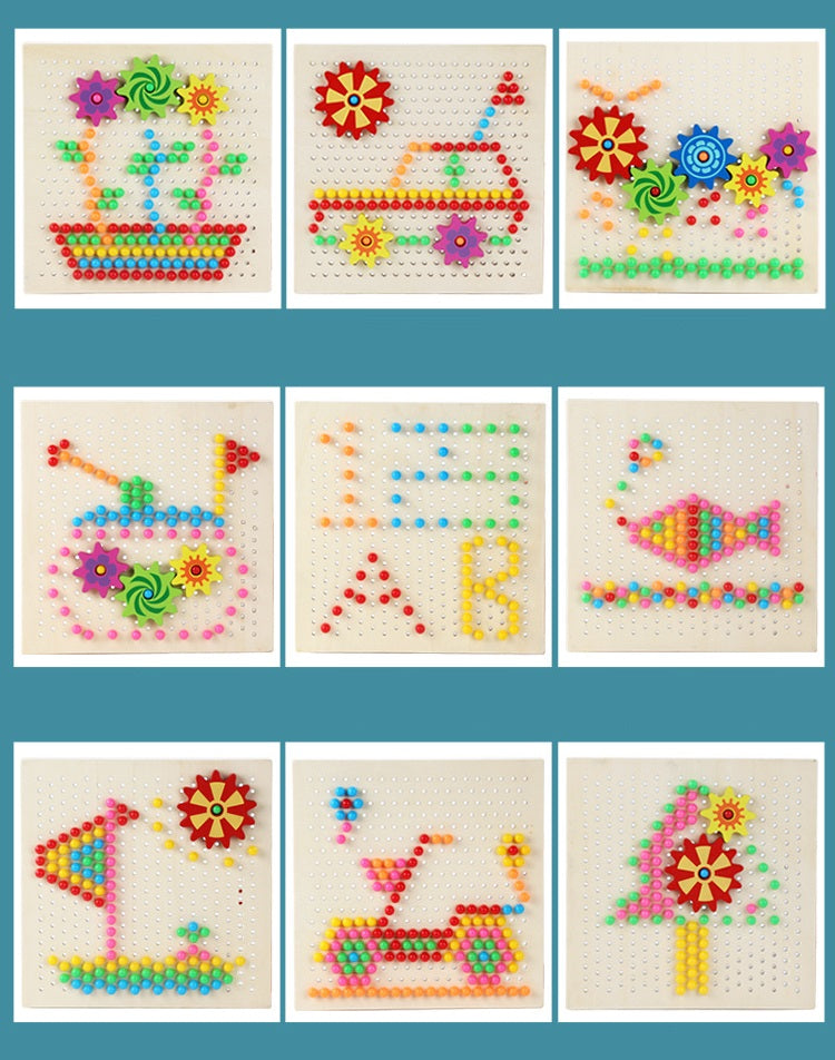 Standard Wooden Mosaic Beads Pegs Board