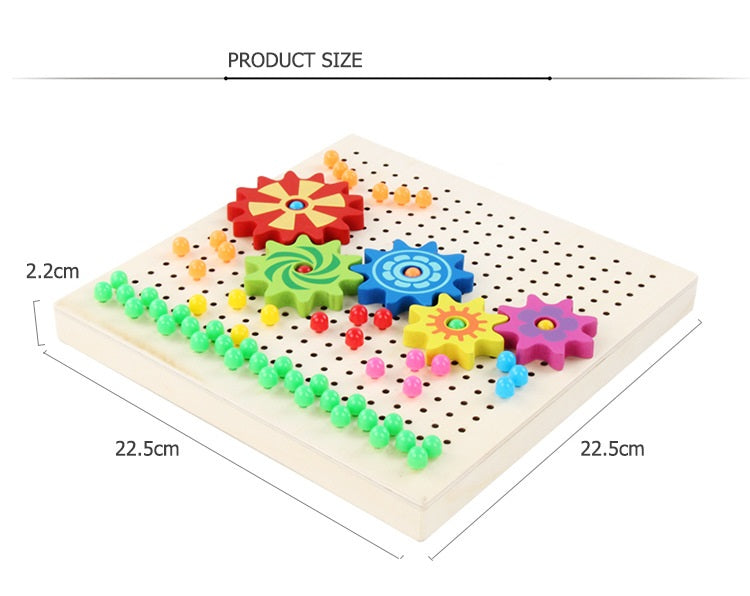 Standard Wooden Mosaic Beads Pegs Board