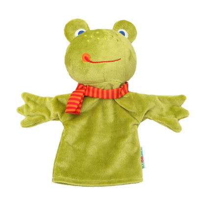 Cute cartoon animal hand puppet Monkey frog duck Plush toy doll baby Comforting towel