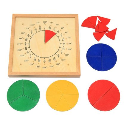 Montessori Circle Fractions and Degrees Learning Board