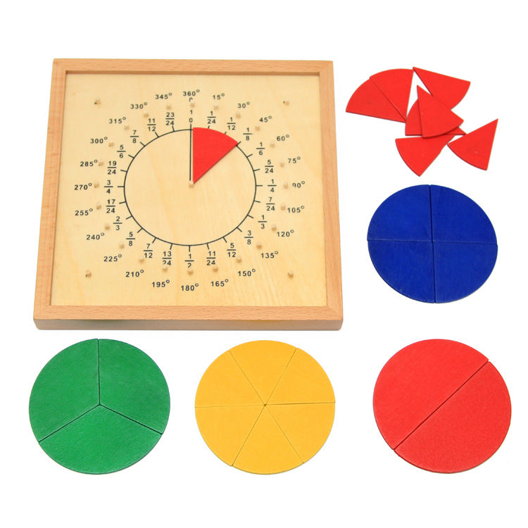 Montessori Circle Fractions and Degrees Learning Board