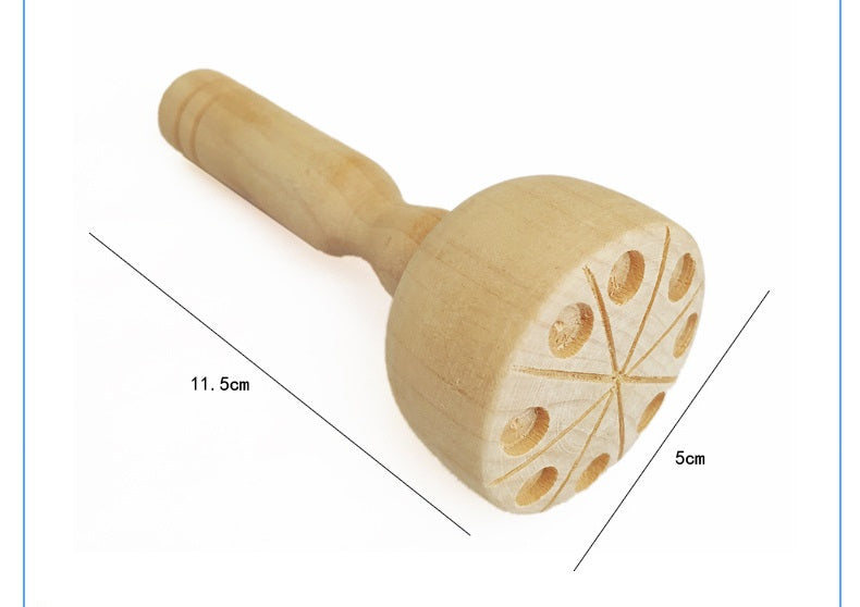 Large Wooden Sensory Playdough Dough Stamper Set Tool Kit 4 pieces