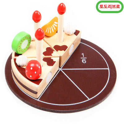 Wooden Birthday Cake with Candles Play Set