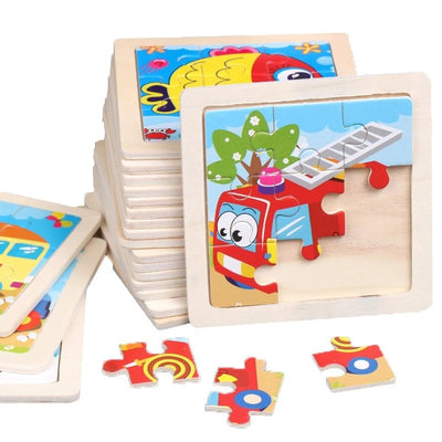 Lot of 10 Wooden Puzzles for Children