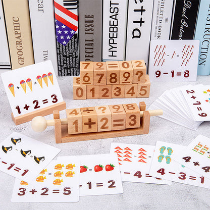 Wooden Number matching / Word Pair Learning Mathematics toys Open ended wooden toys