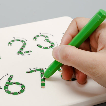 Number Magnetic Beads Tracing Board with Pen