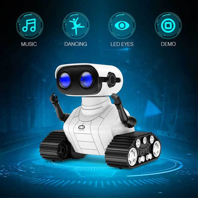 Fidtoy RC Robot Toy for Kids Remote Control Robot with LED Eyes Music Voice Interactive Dancing Robot Rechargeable Educational Toy