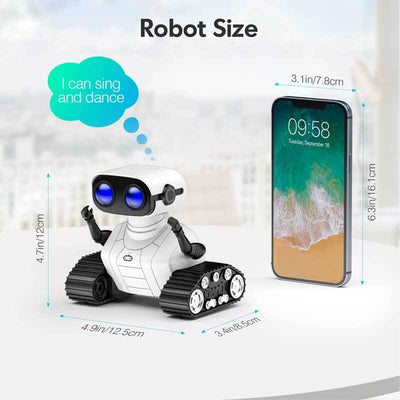 Fidtoy RC Robot Toy for Kids Remote Control Robot with LED Eyes Music Voice Interactive Dancing Robot Rechargeable Educational Toy
