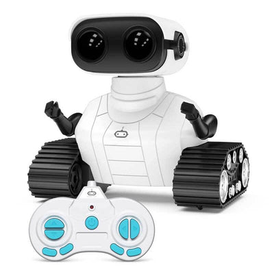 Fidtoy RC Robot Toy for Kids Remote Control Robot with LED Eyes Music Voice Interactive Dancing Robot Rechargeable Educational Toy