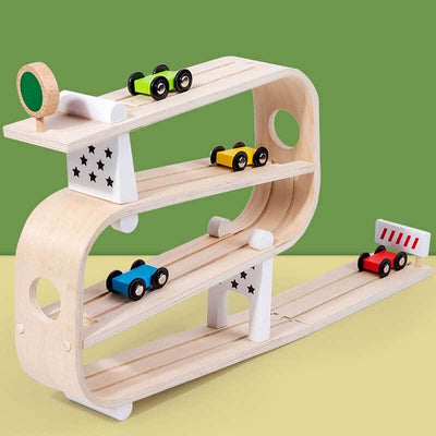 Fidtoy Wooden Ramp Racer Toy for Kids - Interactive Learning Toy