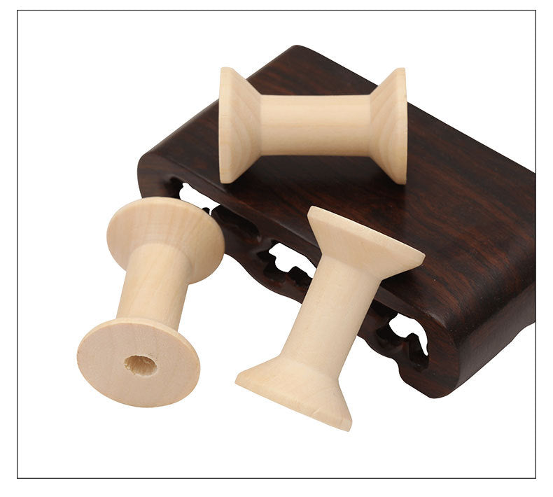 Montessori NATURAL Loose parts Bobbin Bundle of 5 Wooden Toy
