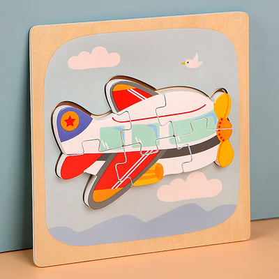 Jeu de Puzzles en Bois Épais MiniMind™ - Jouets d'Apprentissage Montessori pour Tout-Petits