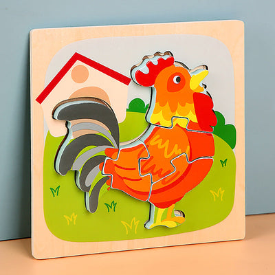 Jeu de Puzzles en Bois Épais MiniMind™ - Jouets d'Apprentissage Montessori pour Tout-Petits