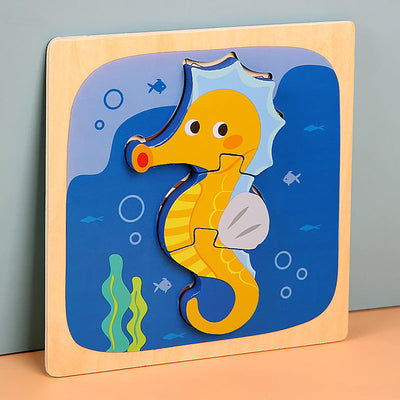 Jeu de Puzzles en Bois Épais MiniMind™ - Jouets d'Apprentissage Montessori pour Tout-Petits