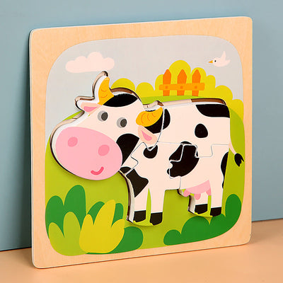 Jeu de Puzzles en Bois Épais MiniMind™ - Jouets d'Apprentissage Montessori pour Tout-Petits