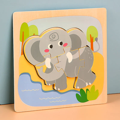 Jeu de Puzzles en Bois Épais MiniMind™ - Jouets d'Apprentissage Montessori pour Tout-Petits