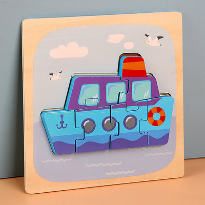 Jeu de Puzzles en Bois Épais MiniMind™ - Jouets d'Apprentissage Montessori pour Tout-Petits