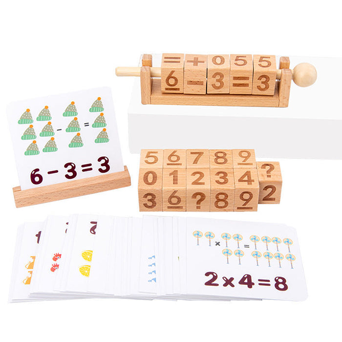 Wooden Number matching / Word Pair Learning Mathematics toys Open ended wooden toys