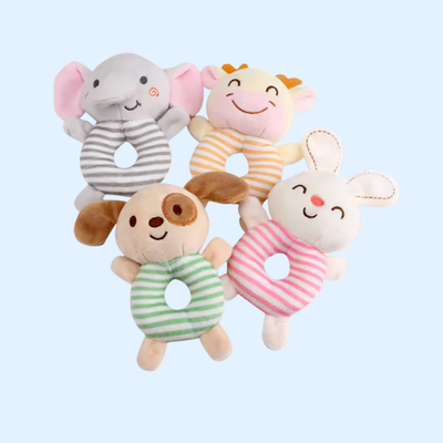 Fidtoy Snuggle & Shake Rattle Friend Peluche Hochet pour Bébé, Jouet Sensoriel pour Nouveau-né