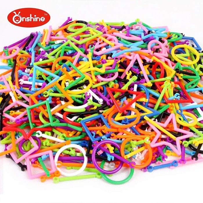 Onshine Geometry Plug Puzzle Building Blocks 800PCS - Open ended wooden toys