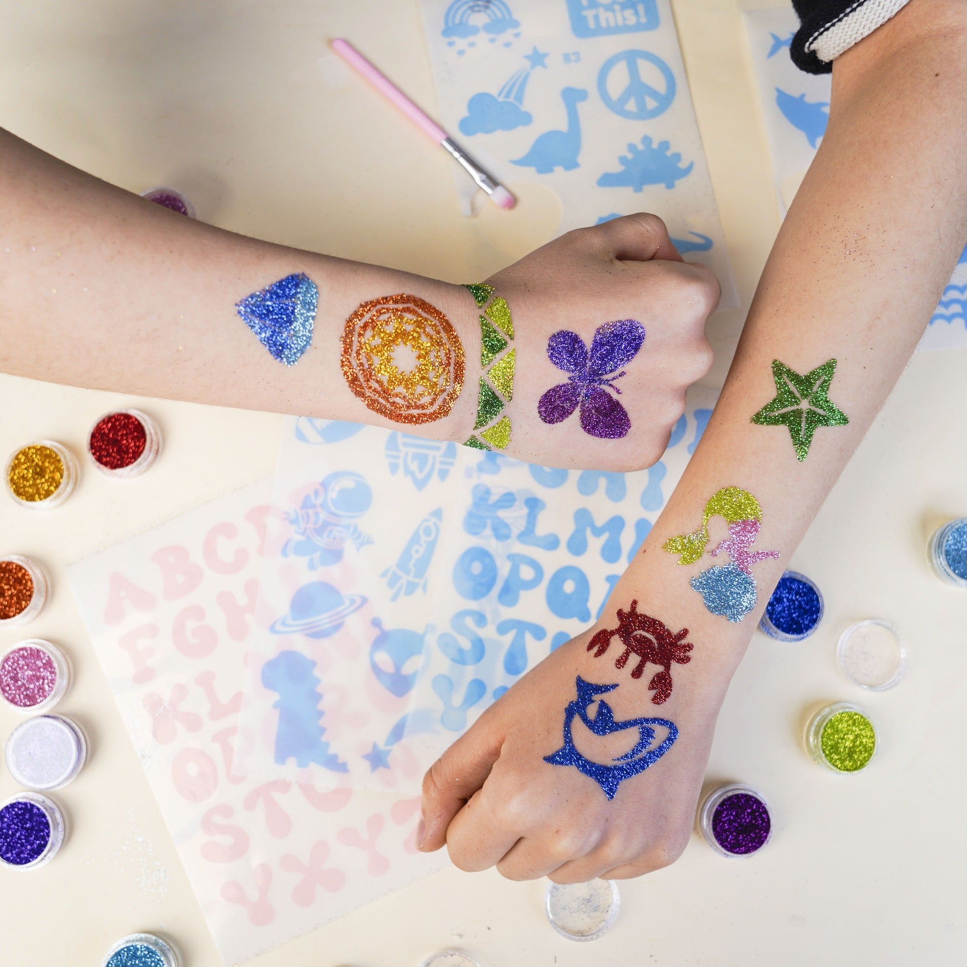 Kids DIY Glitter Tattoo Set Party Craft Kit