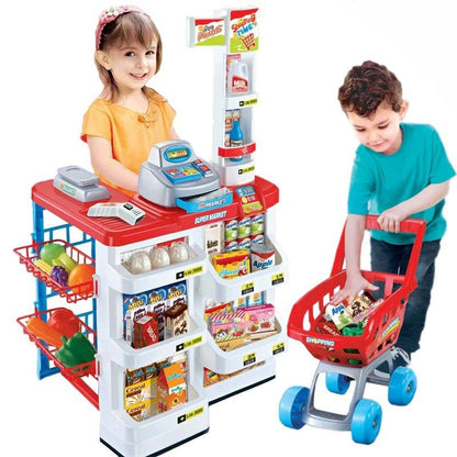 Supermarket Checkout Toy with Scanner Trolley and Accessories