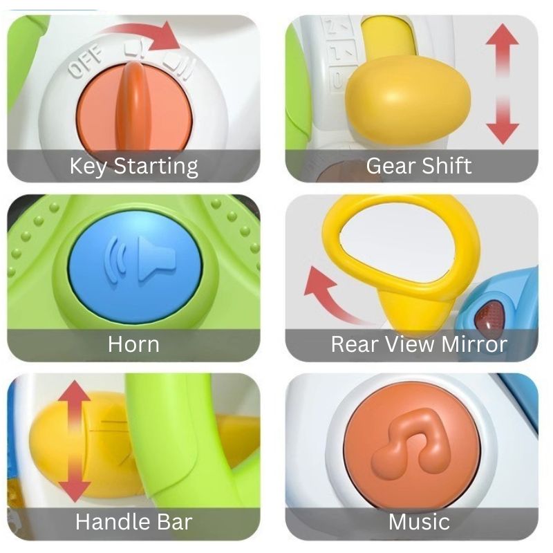 Toddler Interactive Driving Simulator Toy with Controls and Sounds