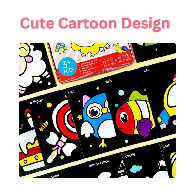 Kids Sand Art Kit with Colourful Sand and Creative Cards