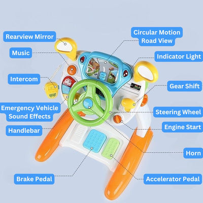Toddler Interactive Driving Simulator Toy with Controls and Sounds