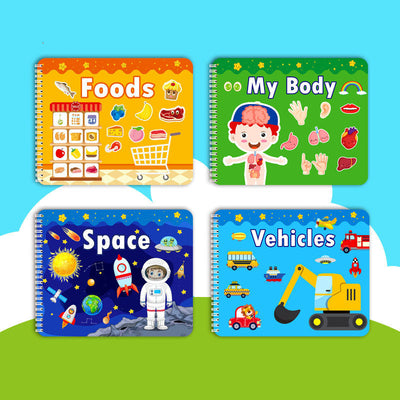 Autocollants d'apprentissage précoce Lumières Jeux de nourriture Livre à rabats