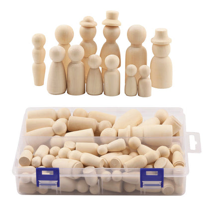Set of 55 Wooden Peg Leg Dolls Loose Parts accessories Craft DIY BIG Bundle