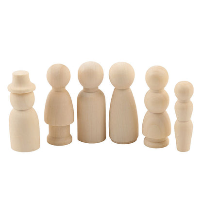 Set of 55 Wooden Peg Leg Dolls Loose Parts accessories Craft DIY BIG Bundle